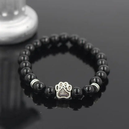 Stone Beads Dog Paw Bracelet